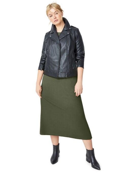 Faux Leather Moto Jacket, , alternate image number null
