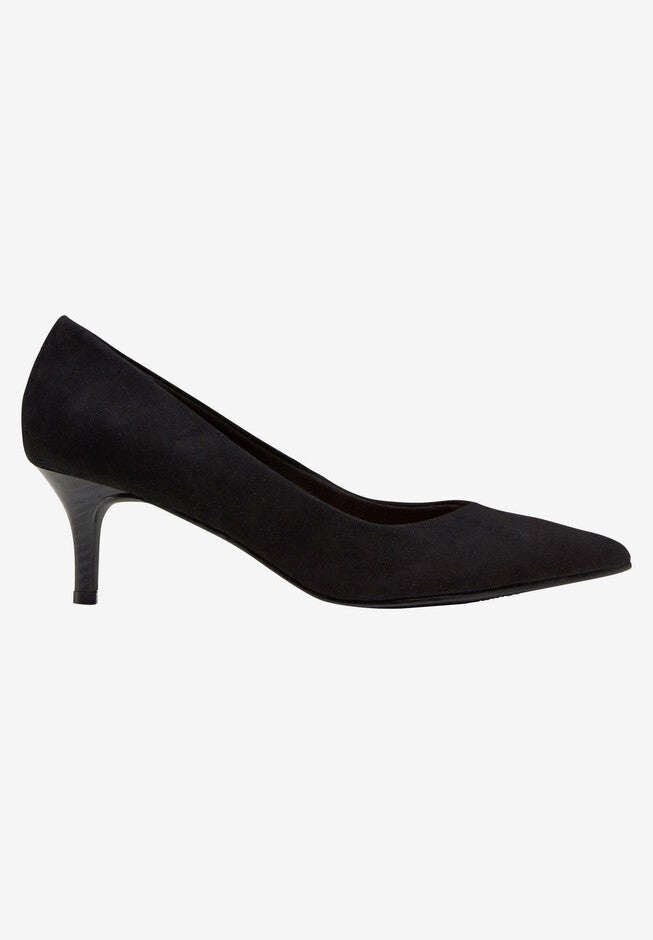 Pointed Toe Kitten Heel, BLACK, hi-res image number null