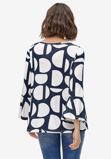 Bell Sleeve A-Line Knit Tunic, , on-hover image number null