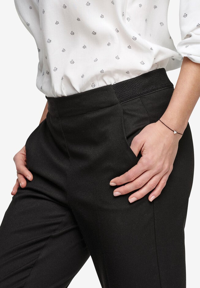 Slim Back Elastic Cropped Pants, , alternate image number 3