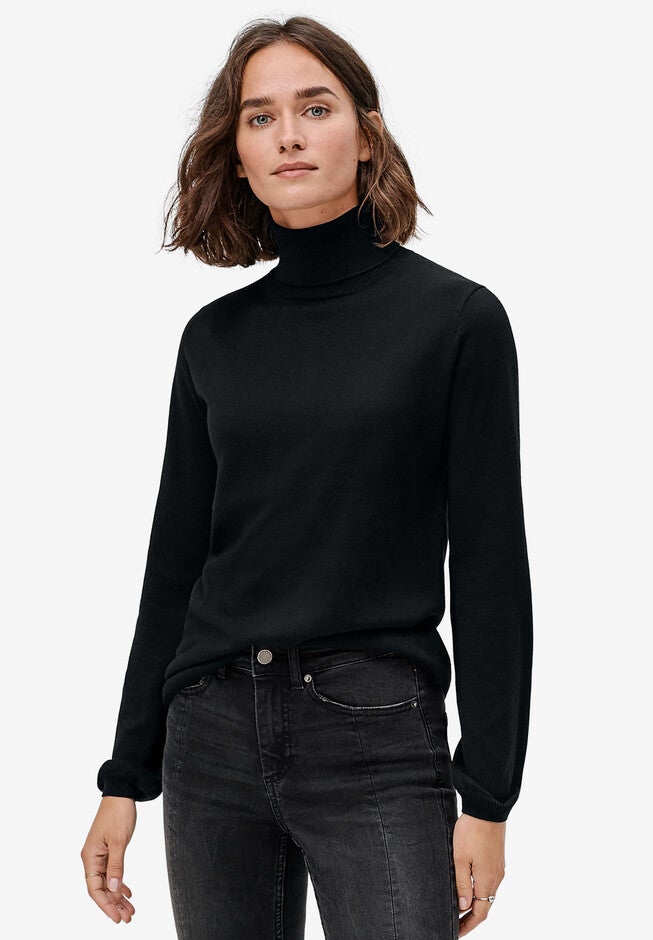 Blouson Sleeve Turtleneck, BLACK, hi-res image number null