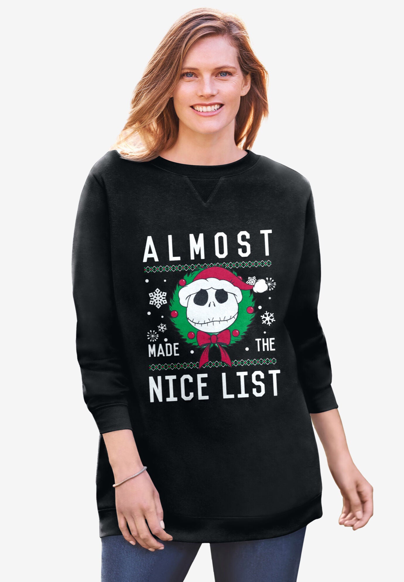Disney Jack Skellington Fleece Sweatshirt, BLACK JACK SKELLINGTON, hi-res image number 0