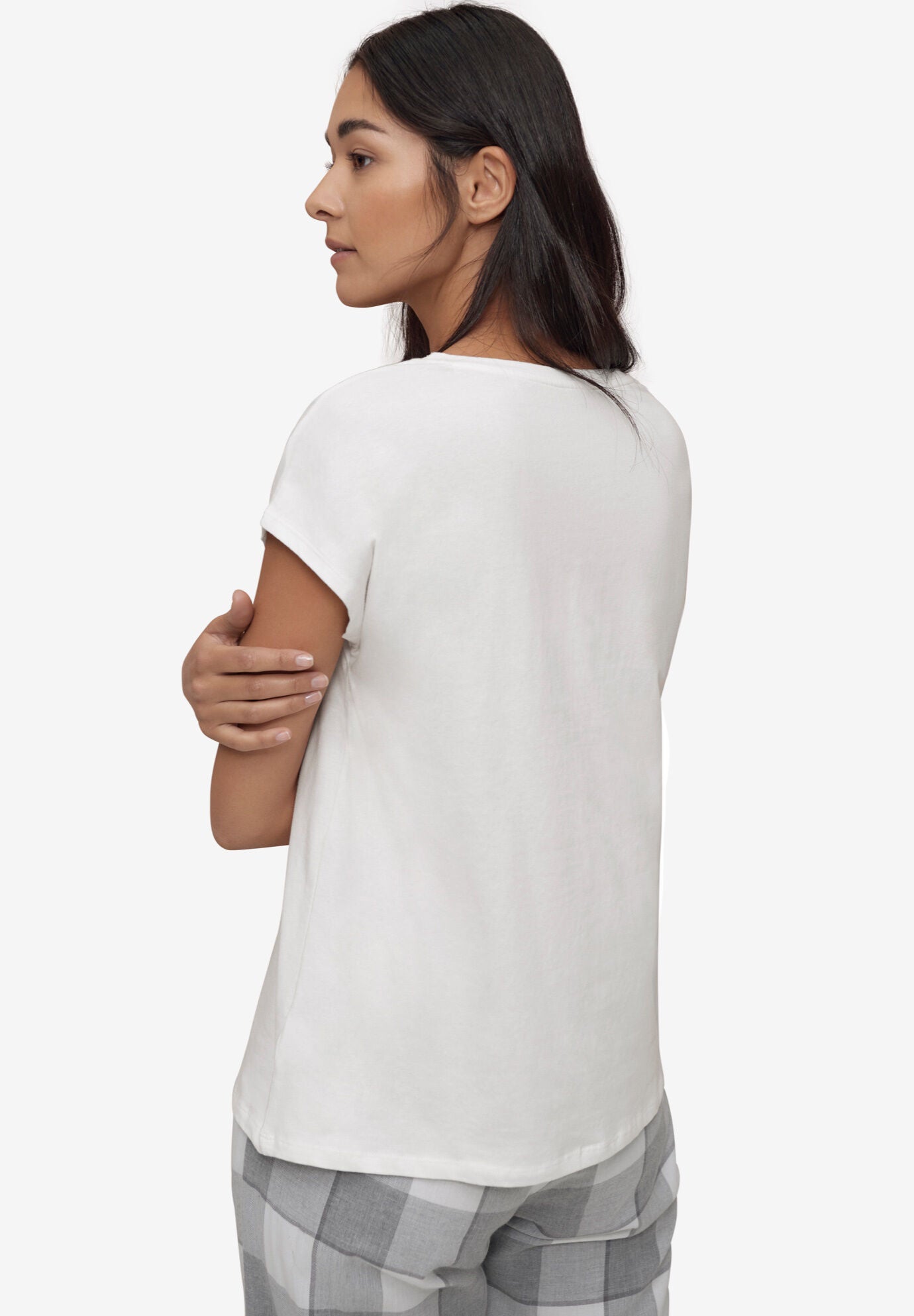 Screen-Print Sleep Tee, WHITE, on-hover image number 1