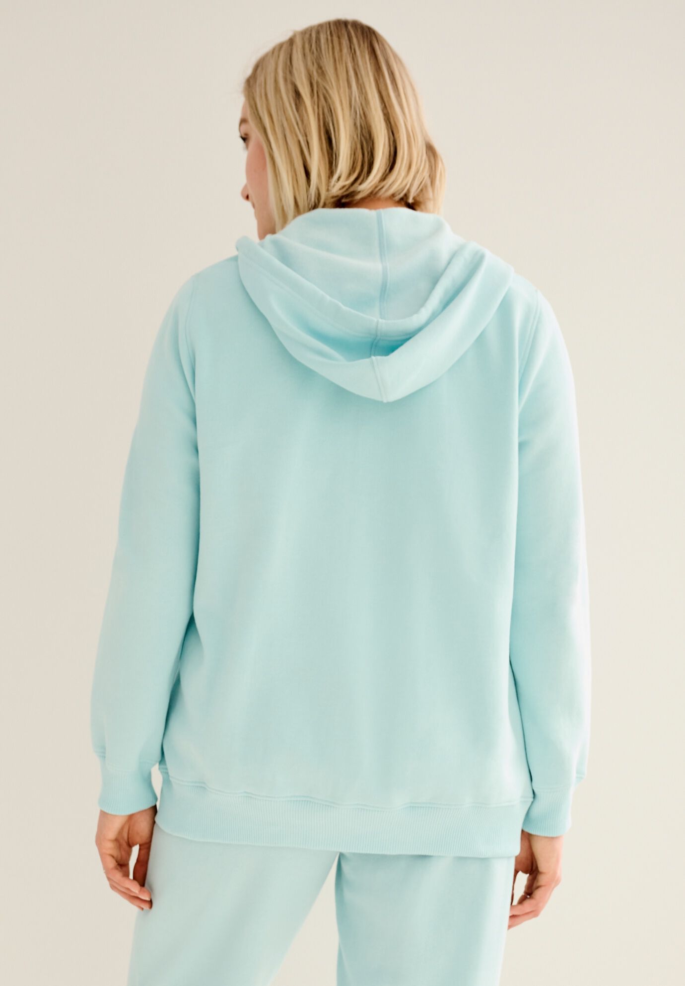 Fleece Zip Up Hoodie, AQUA SKY, on-hover image number 1