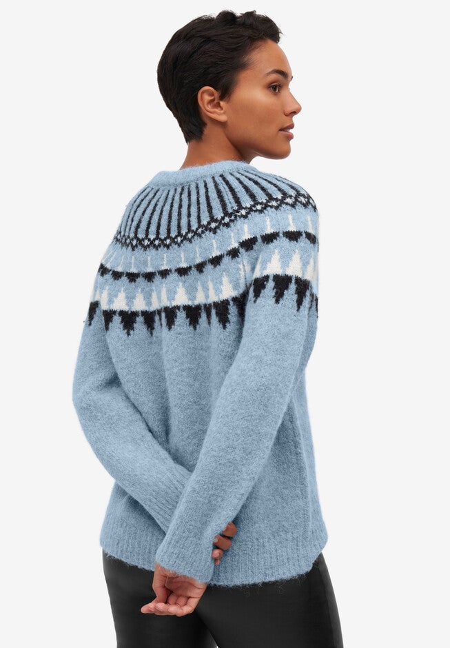 Crewneck Fair Isle Pullover Sweater, , on-hover image number null