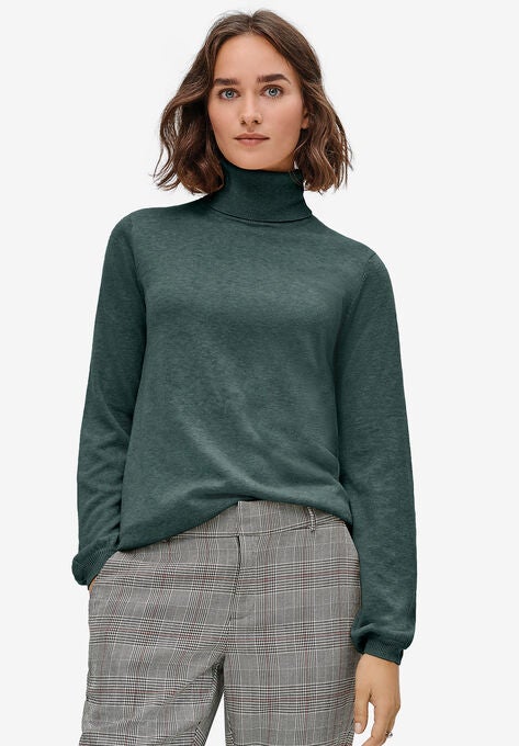 Blouson Sleeve Turtleneck, CYPRESS GREEN, hi-res image number null