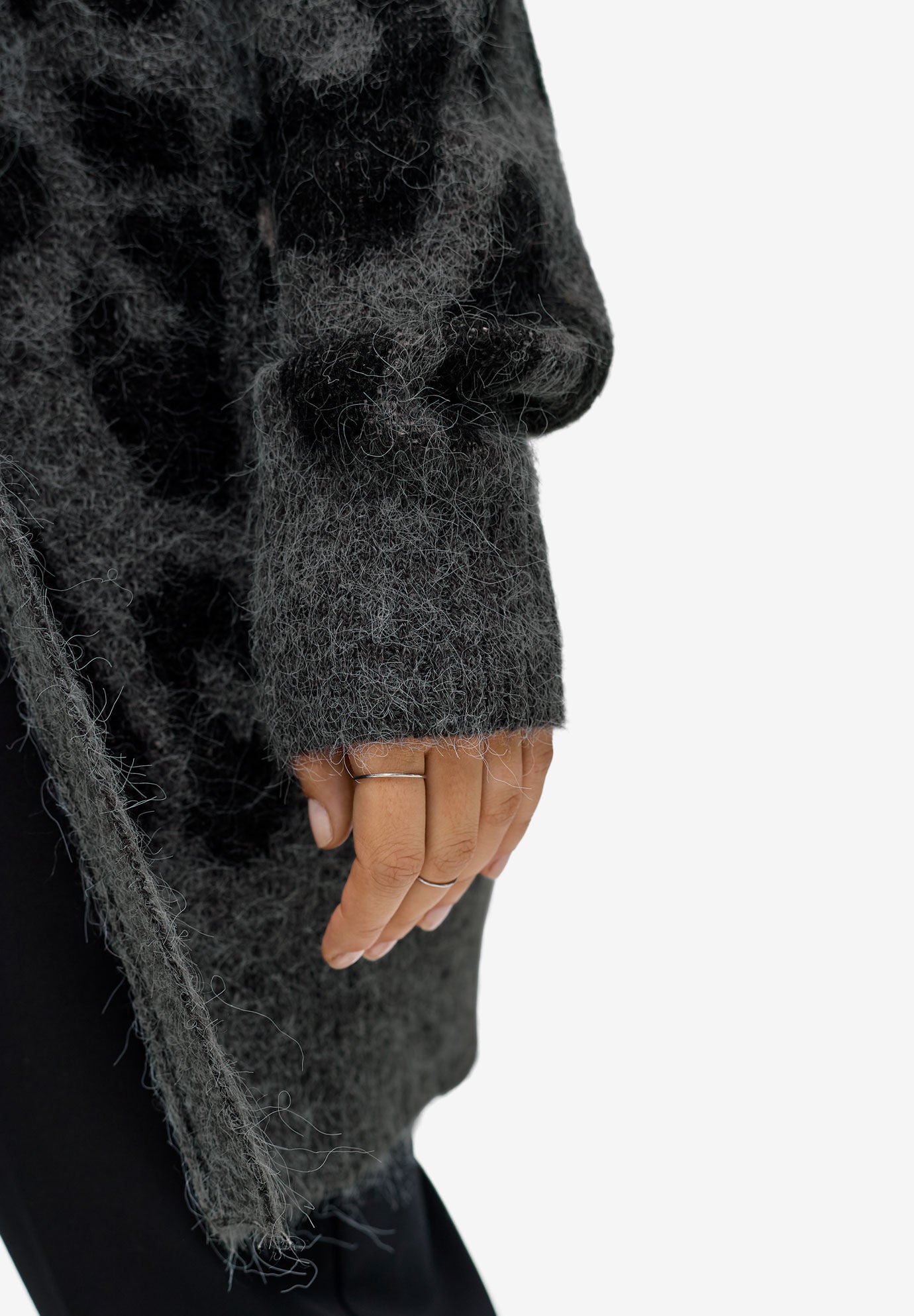 Animal Print Jacquard Cardigan, , alternate image number 2