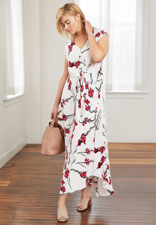Tie-Front Maxi Dress, , alternate image number null