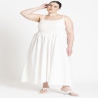 Poplin Textured Flare Dress image number null