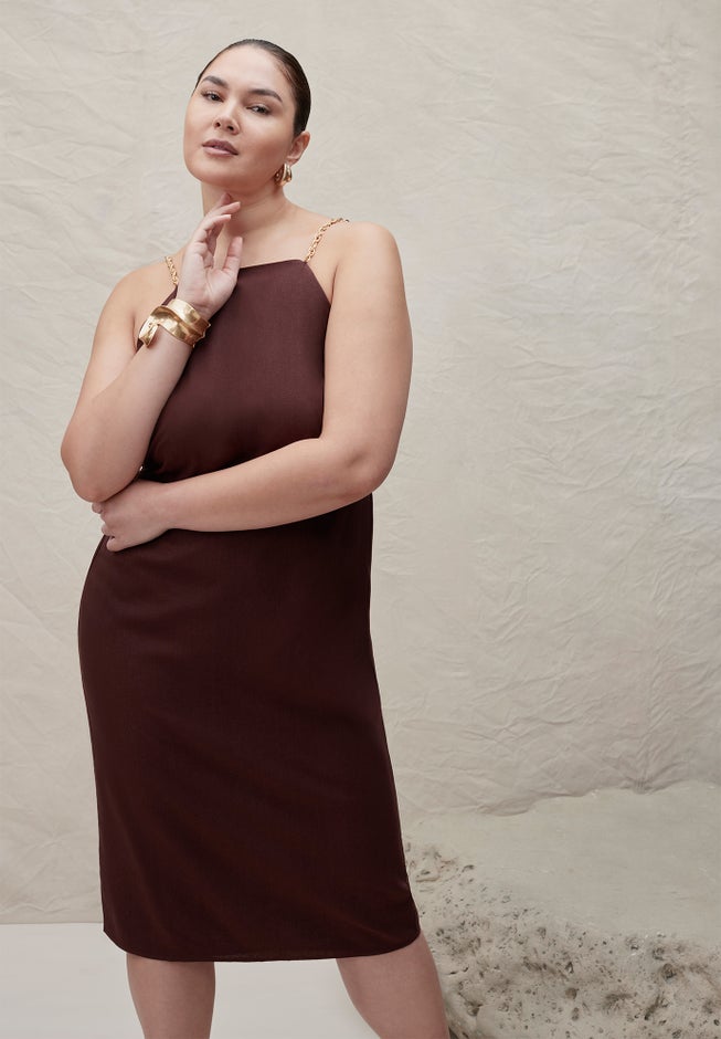 Chain Detail Midi Dress image number null