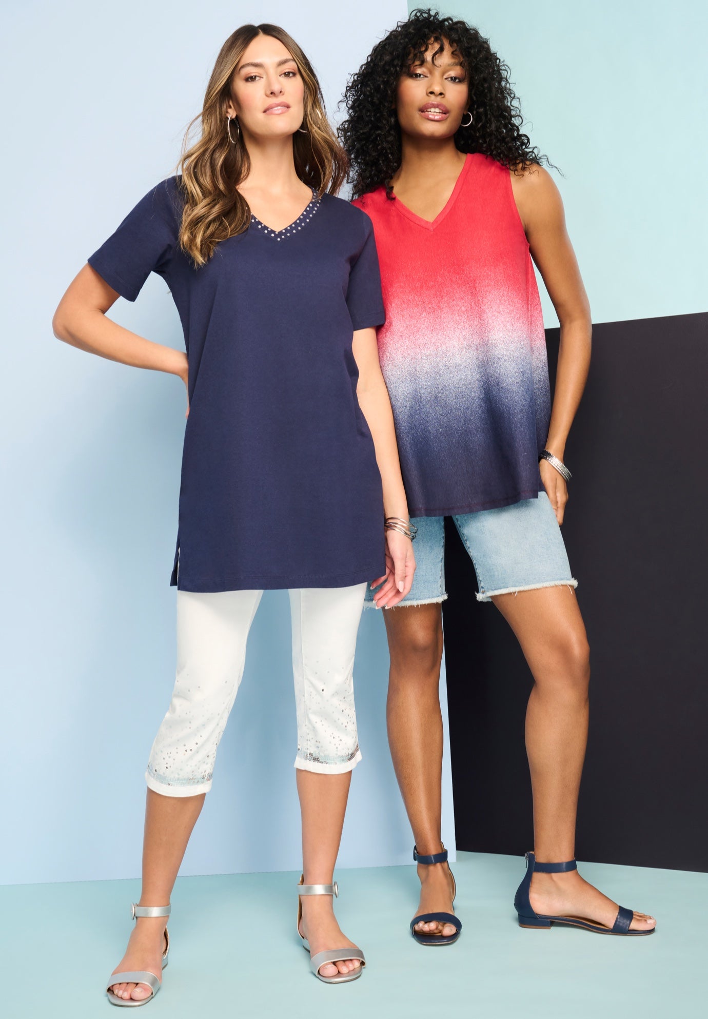 Ultimate Rhinestone V Neck Tunic image number 3
