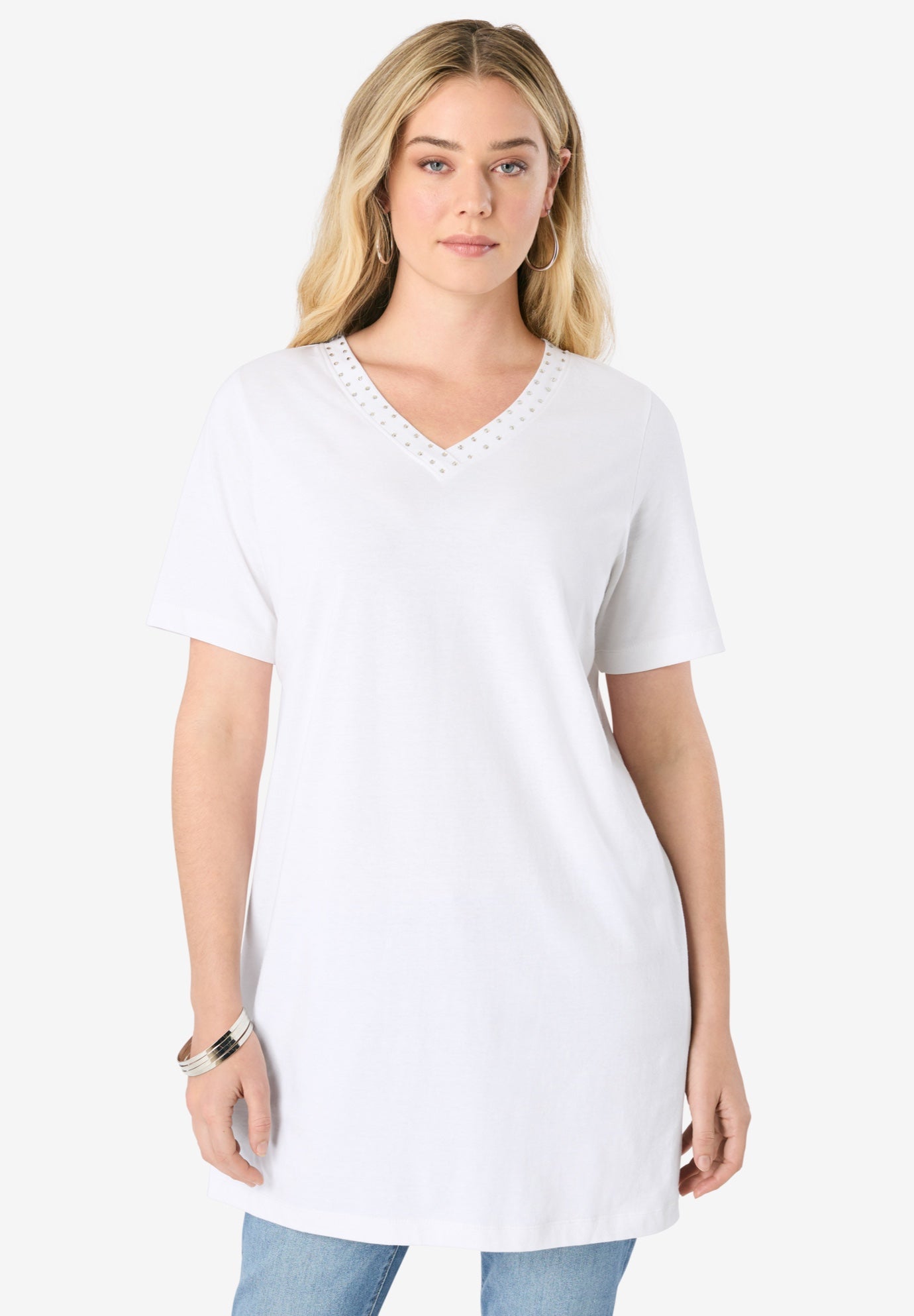 Ultimate Rhinestone V Neck Tunic image number 0