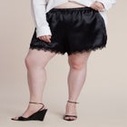 Satin Lace Trim Short image number 1