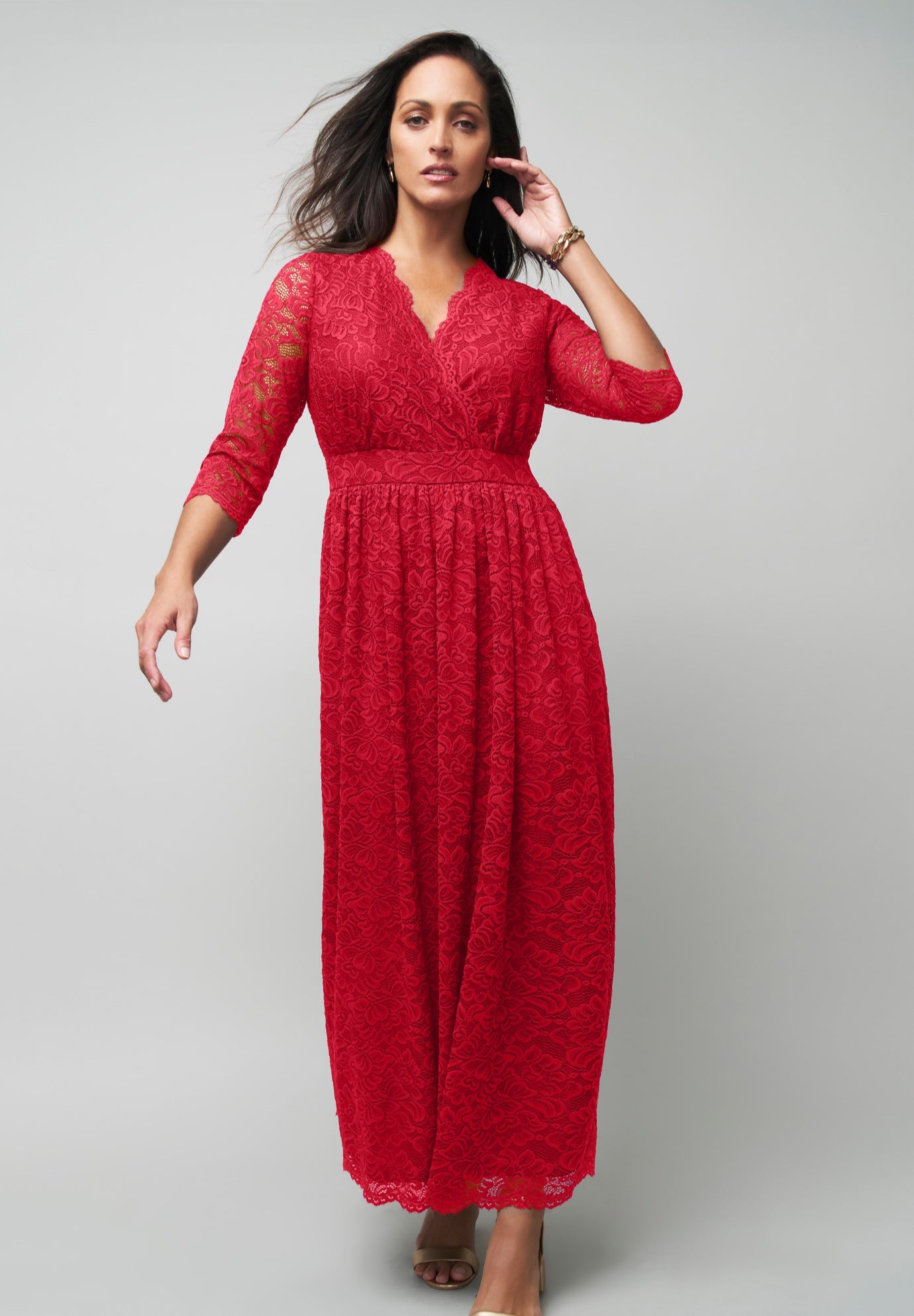 Stretch Lace Maxi Dress image number 0