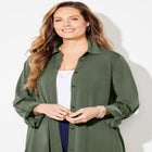 Convertible Buttonfront Shirt Dress image number null