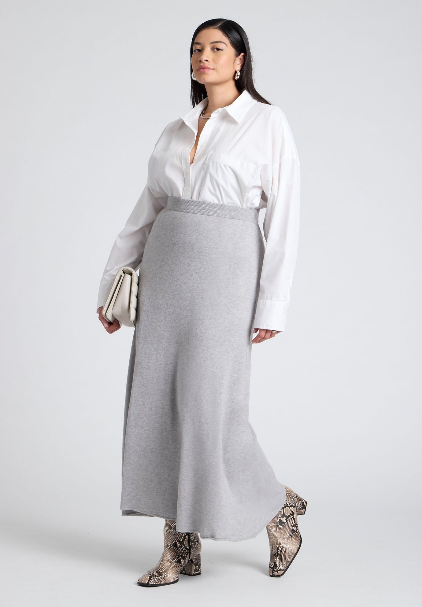 Flared Sweater Maxi Skirt image number 1
