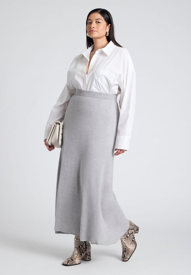 Flared Sweater Maxi Skirt image number 1