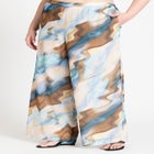 Wide Leg Printed Chiffon Pant image number null
