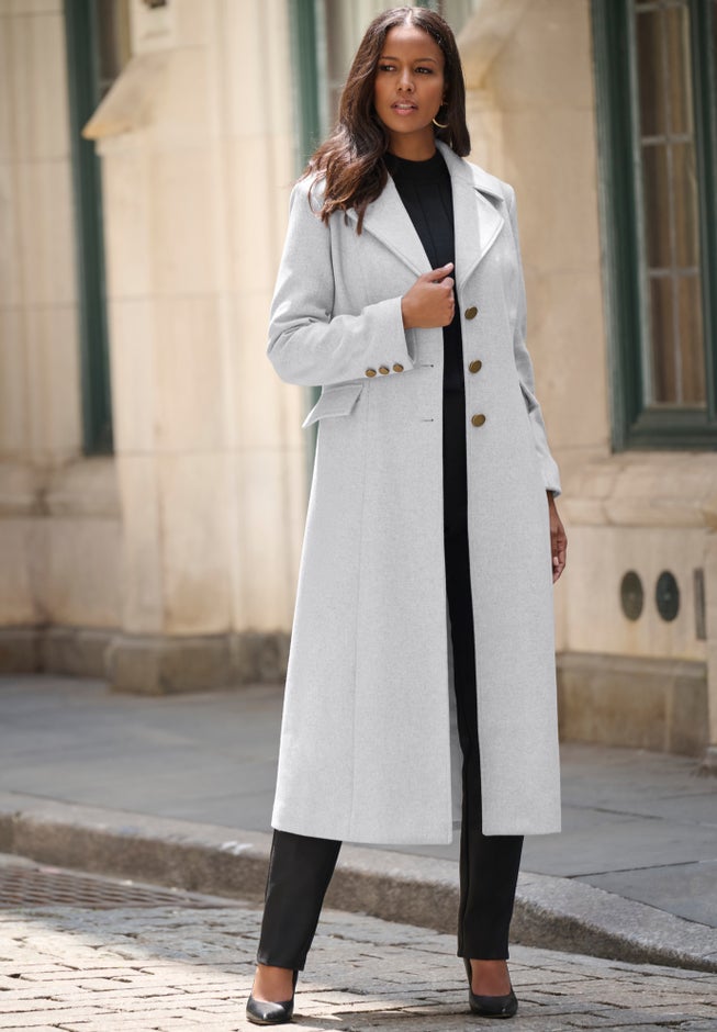 Plus Size Long Tailored Wool Blend Coat image number 2