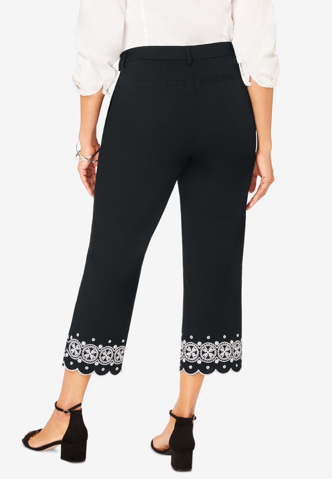 Stretch Poplin Classic Cropped Straight Leg Pant image number 1