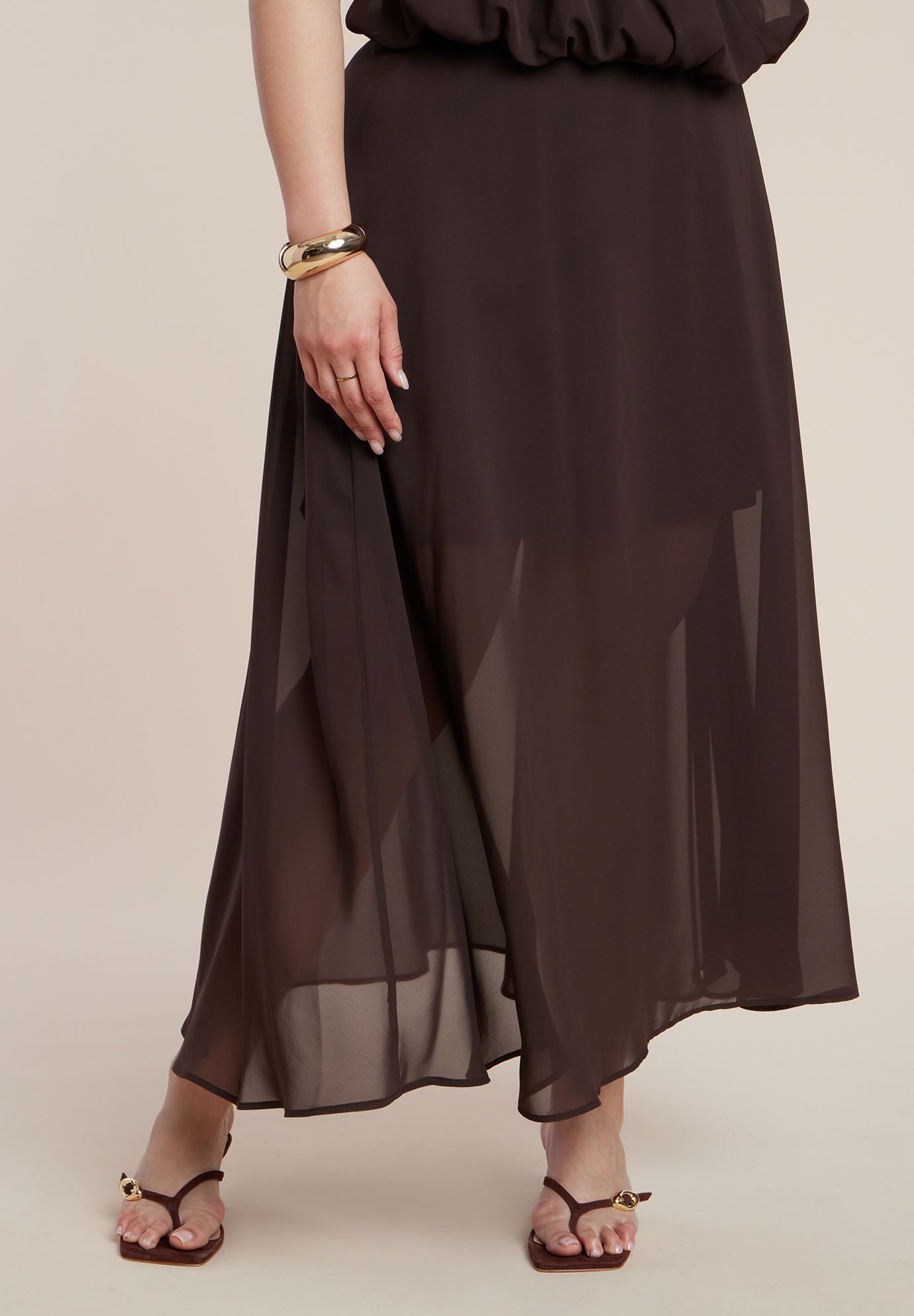 Semi-Sheer Chiffon Circle Skirt image number 2