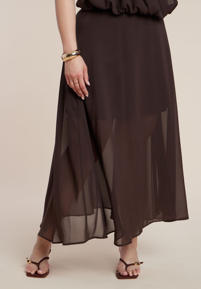 Semi-Sheer Chiffon Circle Skirt image number 2