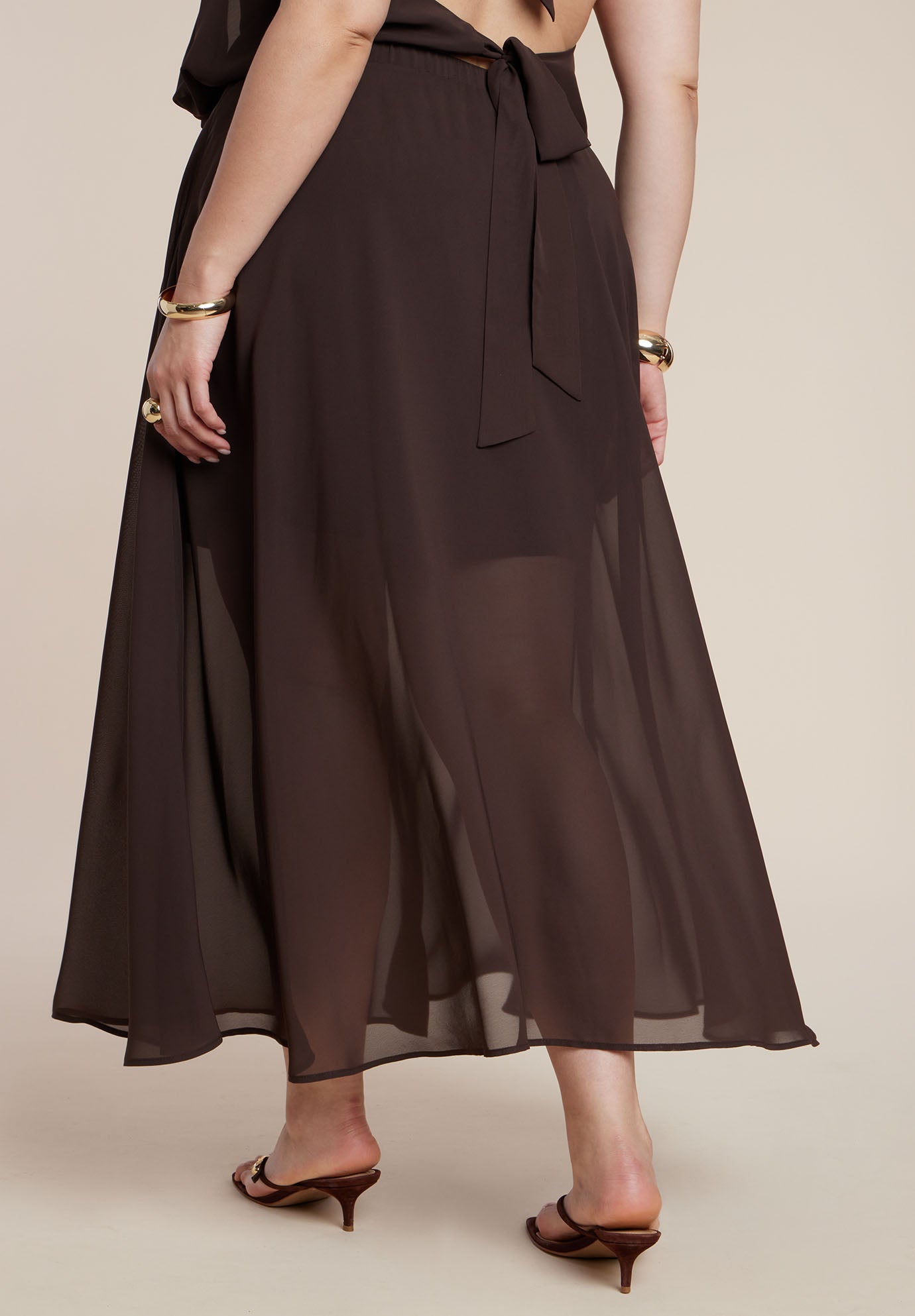 Semi-Sheer Chiffon Circle Skirt image number 3