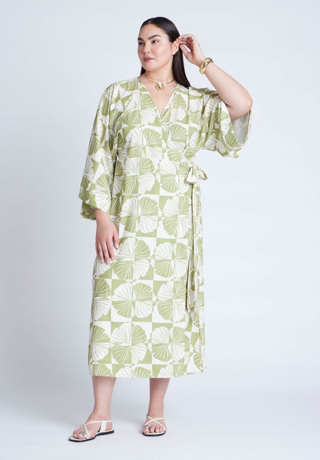Kimono Sleeve Maxi Wrap Dress image number 1
