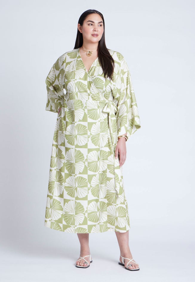 Kimono Sleeve Maxi Wrap Dress image number 2