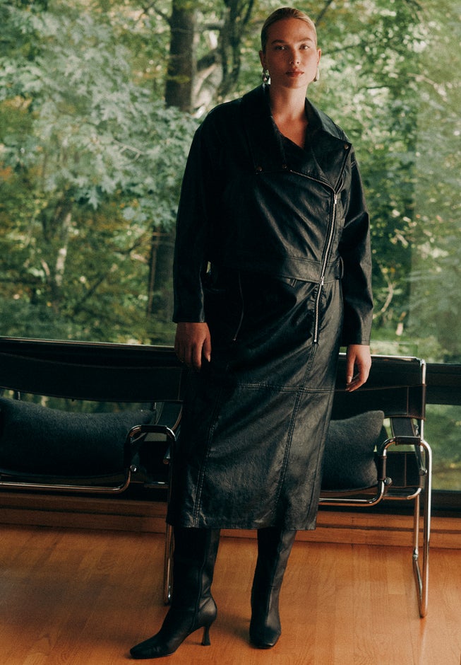 Boxy Faux Leather Jacket image number 5