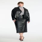 Boxy Faux Leather Jacket image number null