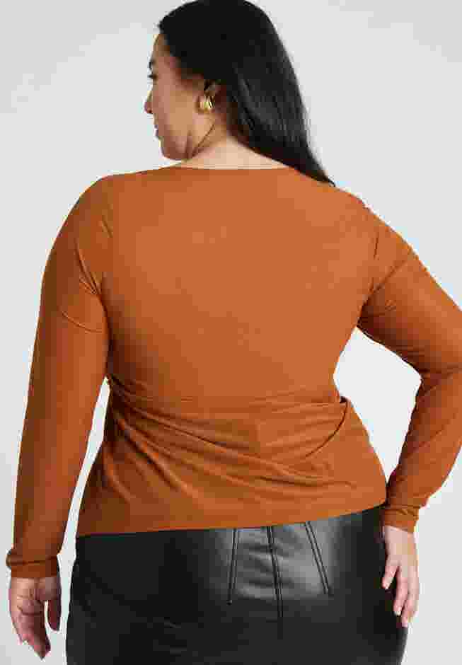 Bust Detail Tissue Knit Top image number 1