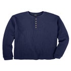 Waffle-Knit Thermal Henley Tee image number null