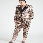 Velvet Waistband Printed Pant image number null