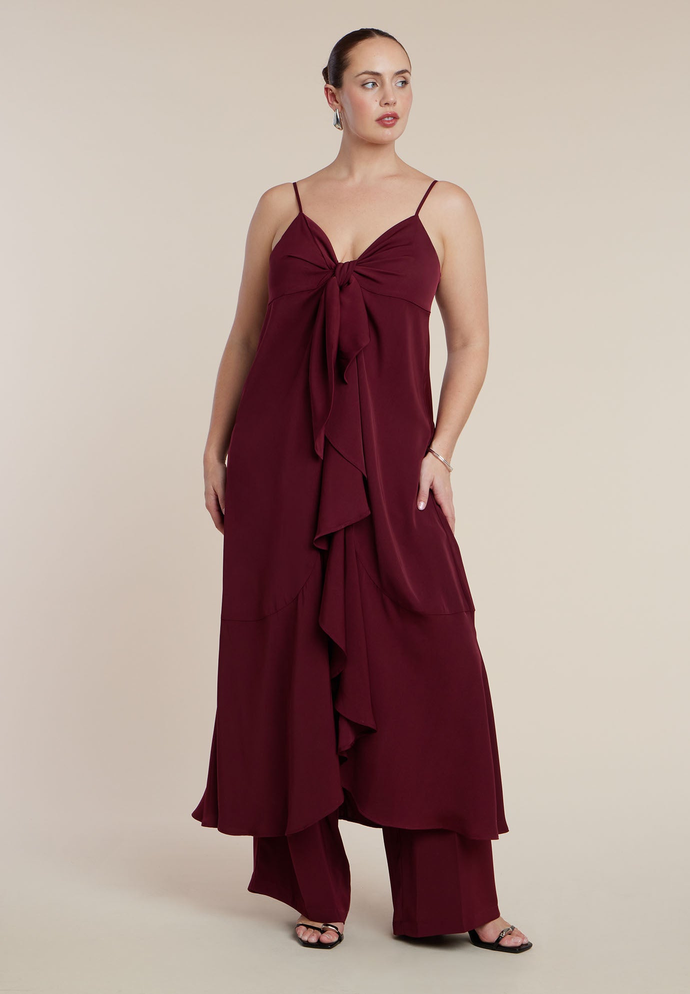 Tie-Front Ruffle Duster image number 1