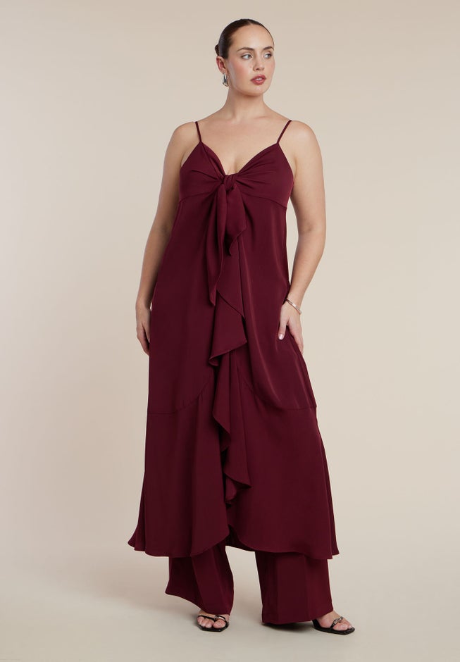 Tie-Front Ruffle Duster image number 1