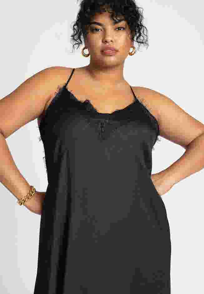 Lace Trim Leopard Ombre Slip Dress image number 2