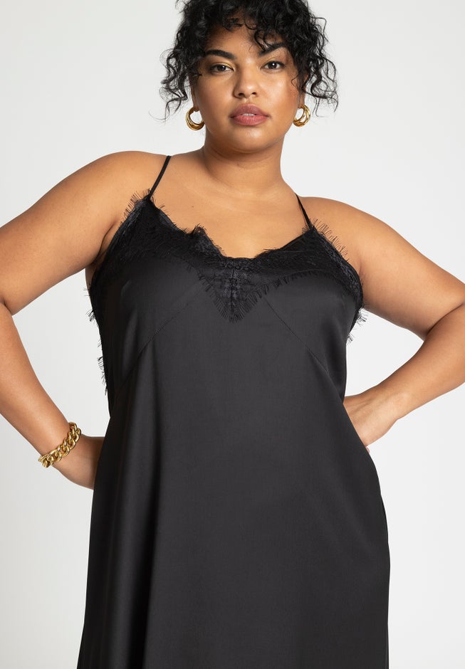 Lace Trim Leopard Ombre Slip Dress image number 2