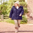 Faux Fur Hood Puffer Coat image number null