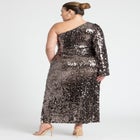 One Shoulder Flare Sleeve Dress image number null