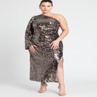 One Shoulder Flare Sleeve Dress image number null