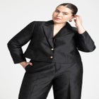 Jacquard Cropped Blazer image number null