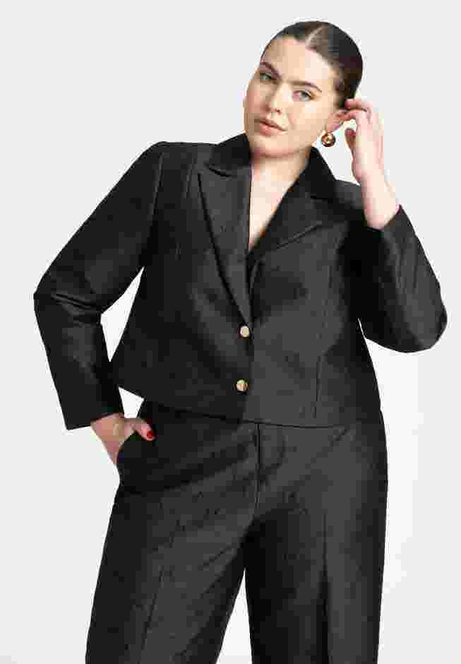 Jacquard Cropped Blazer image number 2