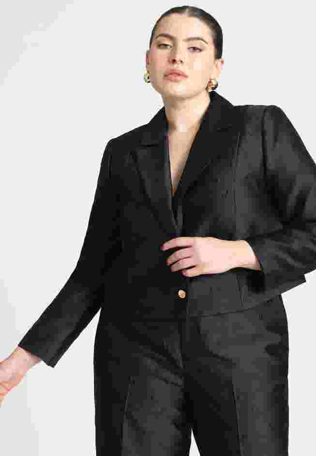Jacquard Cropped Blazer image number 0