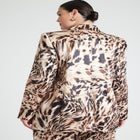 Strong Shoulder Blazer With Velvet Lapel image number null