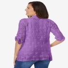 Open Front Pointelle Cardigan Sweater image number null