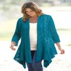 Open Front Pointelle Cardigan Sweater image number null