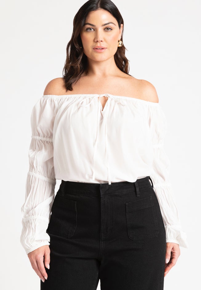 Off The Shoulder Detail Blouse image number null