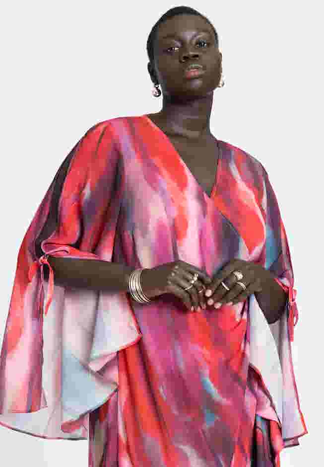 Flare Sleeve Wrap Dress image number 2