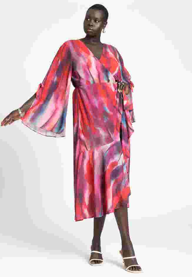 Flare Sleeve Wrap Dress image number 0